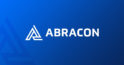 Abracon white logo on blue background.