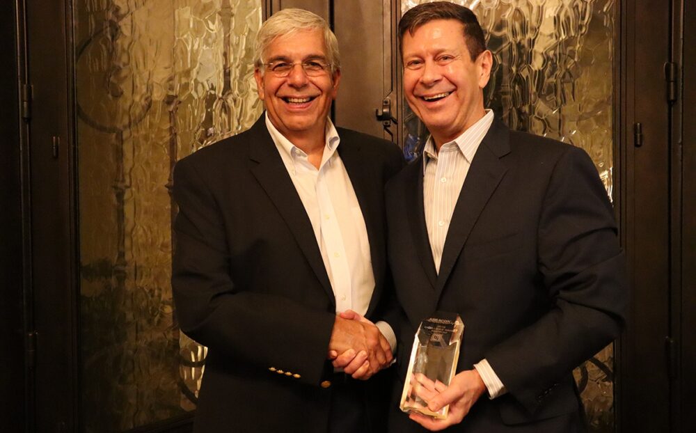 Abracon Ceo Mike Calabria And Tti Americas President Don Akery Regional Excellence Award 2020