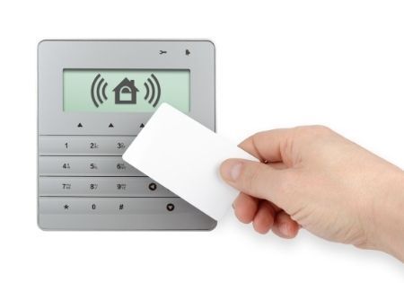 Wireless access door control with electronic key.